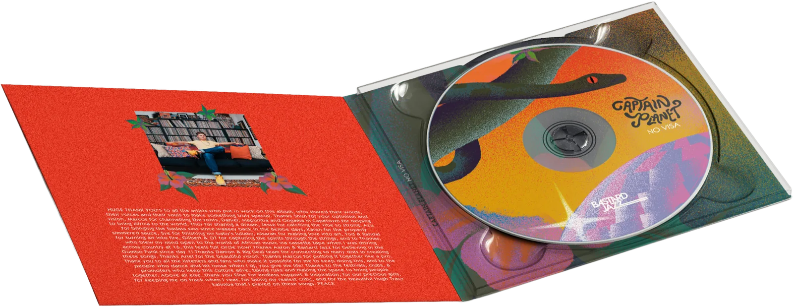 Captain Planet open CD package showing the interior and printed disc