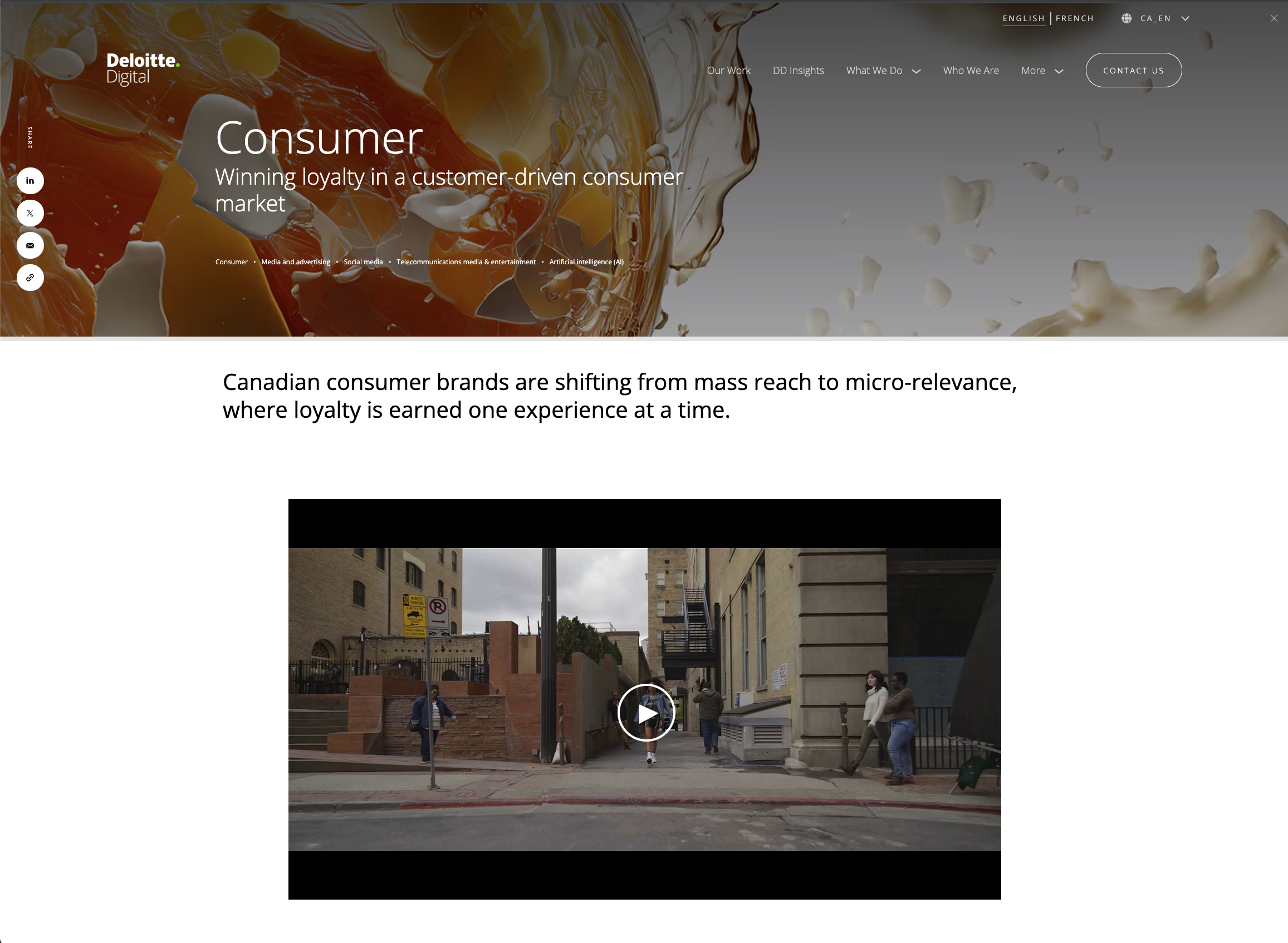 Published customer page from Deloitte Digital Canada