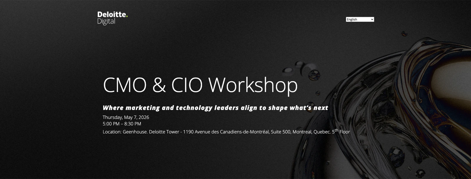 CMO & CIO Workshop landing page header