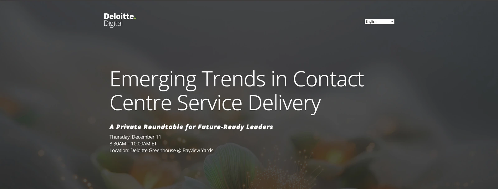 Emerging Trends in Contact Centre Service Delivery landing page header