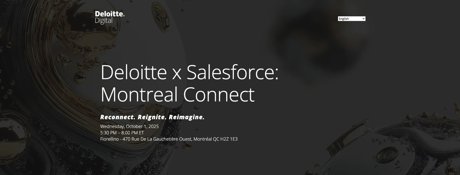 Deloitte × Salesforce: Montreal Connect landing page header
