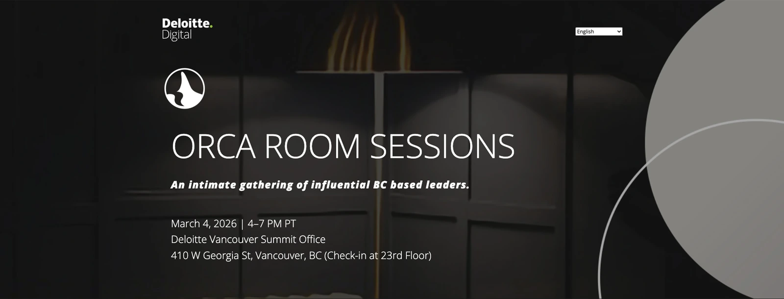 Orca Room Sessions landing page header
