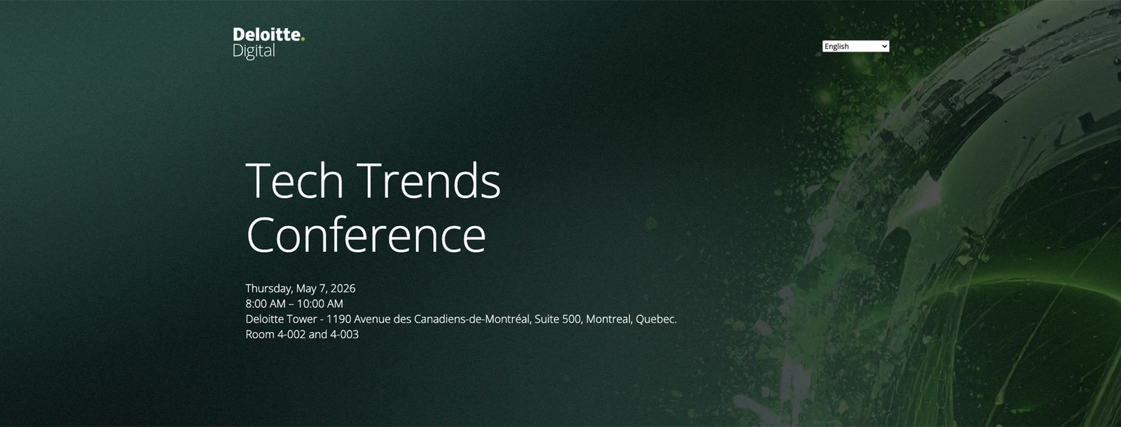 2026 Tech Trends Conference landing page header